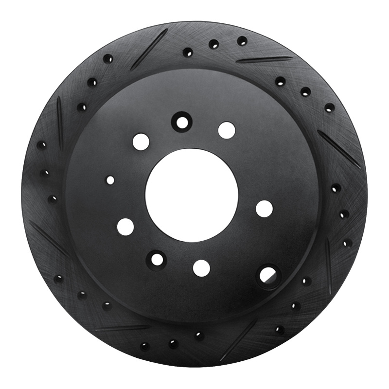 Mazda 929 Brake Rotor (1) - Rear Left - R1 Concepts - Drilled & Slotted - Black - `92-`06